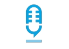 Microphone Logo Icon Emitting Sound Waves
